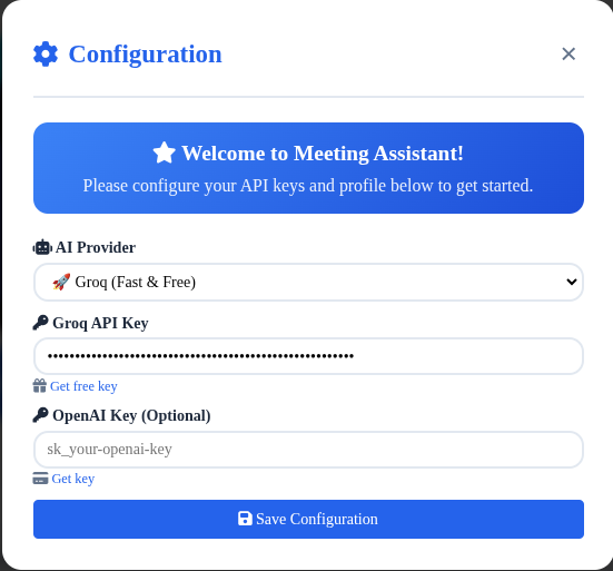 Settings Configuration